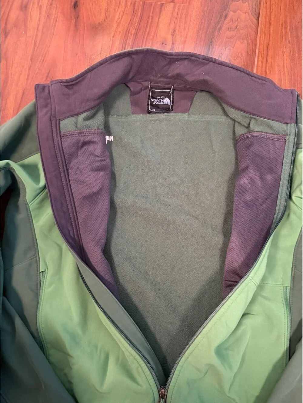 The North Face Soft Shell Jacket Mens SZ Medium Full Zip Green